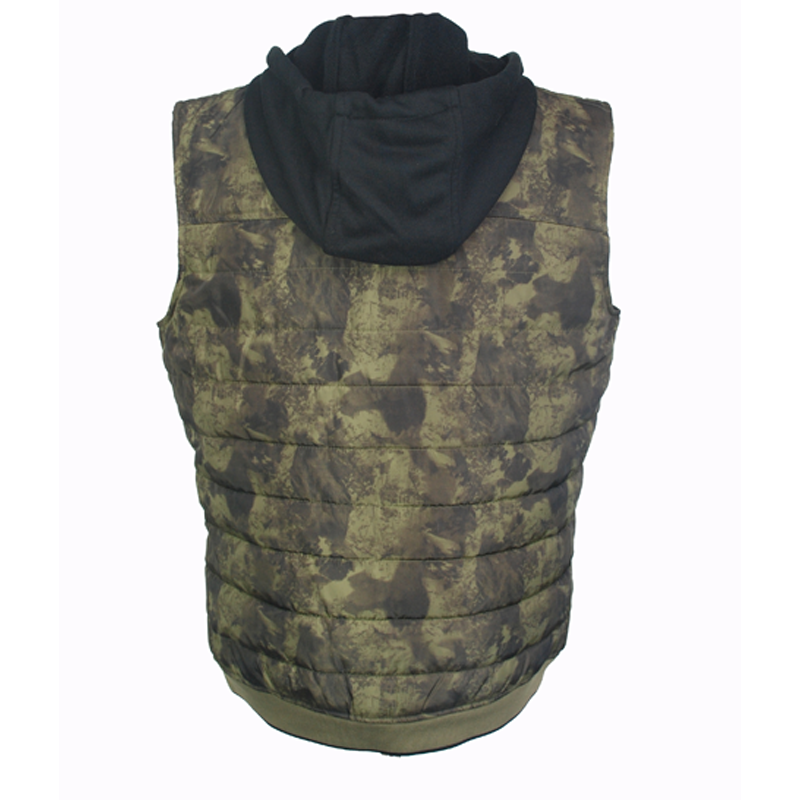 Men's Windproof Knitted Hood Camouflage Daily Autumn Winter 3M Rolled Cotton Padding Vests